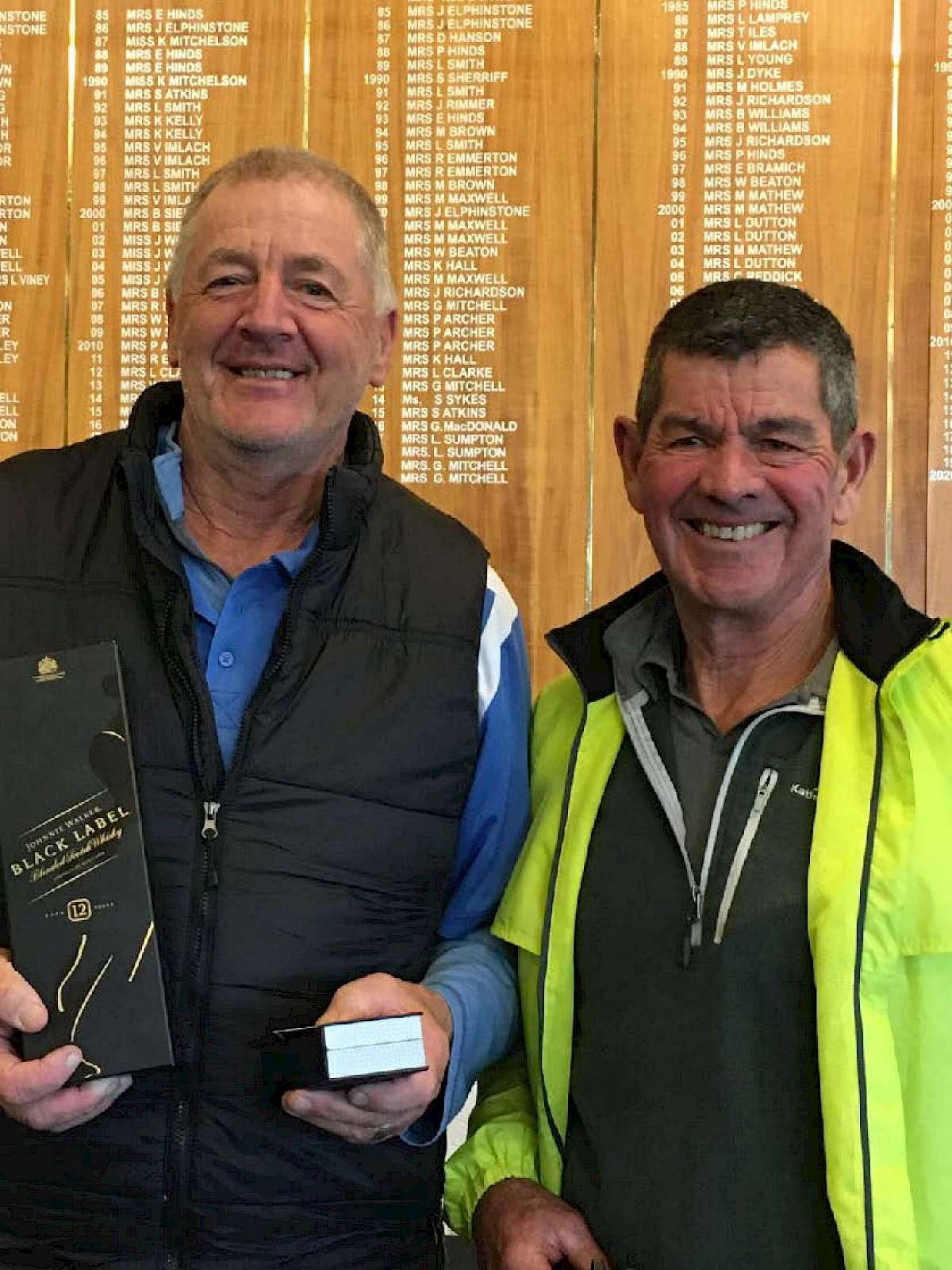 Pictured above is 2021 Gold Medal Winner Roger Eadie with Benny Parsons, representing long time sponsor of the Gold Medal, the Parsons Family.